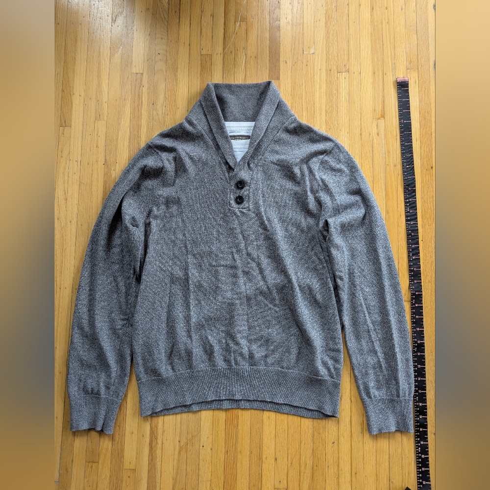 Men's Denver Hayes Grey Shawl Collar Sweater - Size M
